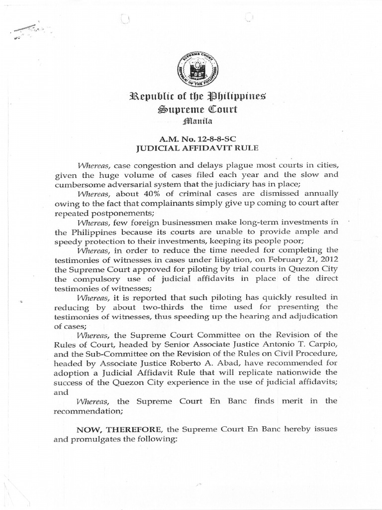 Judicial Affidavit Rule | PDF