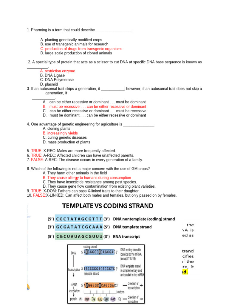Genetic Engineering and Inheritance Quiz | PDF