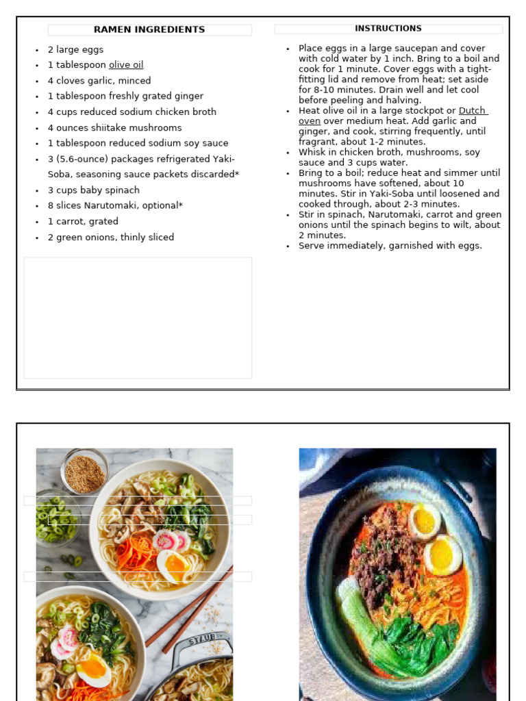 Ramen Ingredients and Recipe Guide | PDF