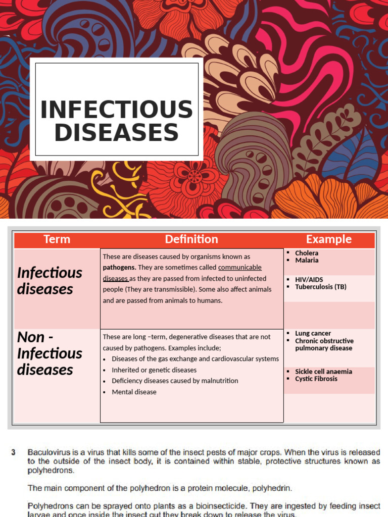 Infectious vs Non-Infectious Diseases | PDF | Tuberculosis | Hiv