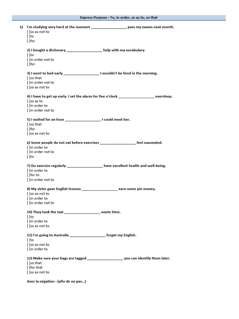 Exercice Express Purpose | PDF