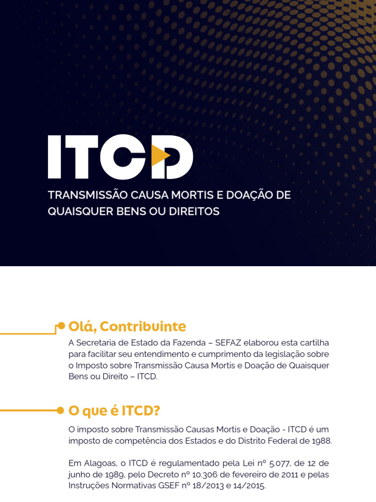 ITCD: Guia Prático para Contribuintes | PDF | Impostos | Imposto de Renda