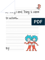 Thing 1 and Thing 2 Writing