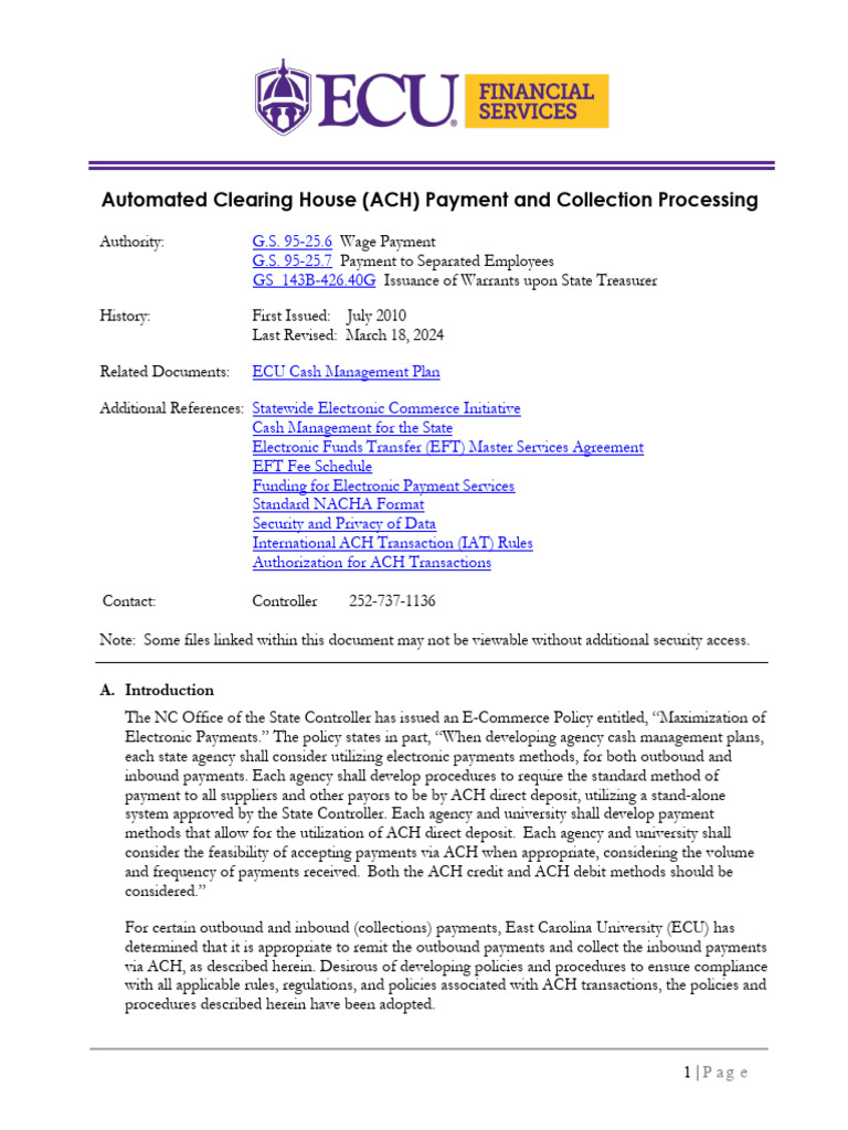 ACH Payment Processing Guide | PDF | Banks | Payments
