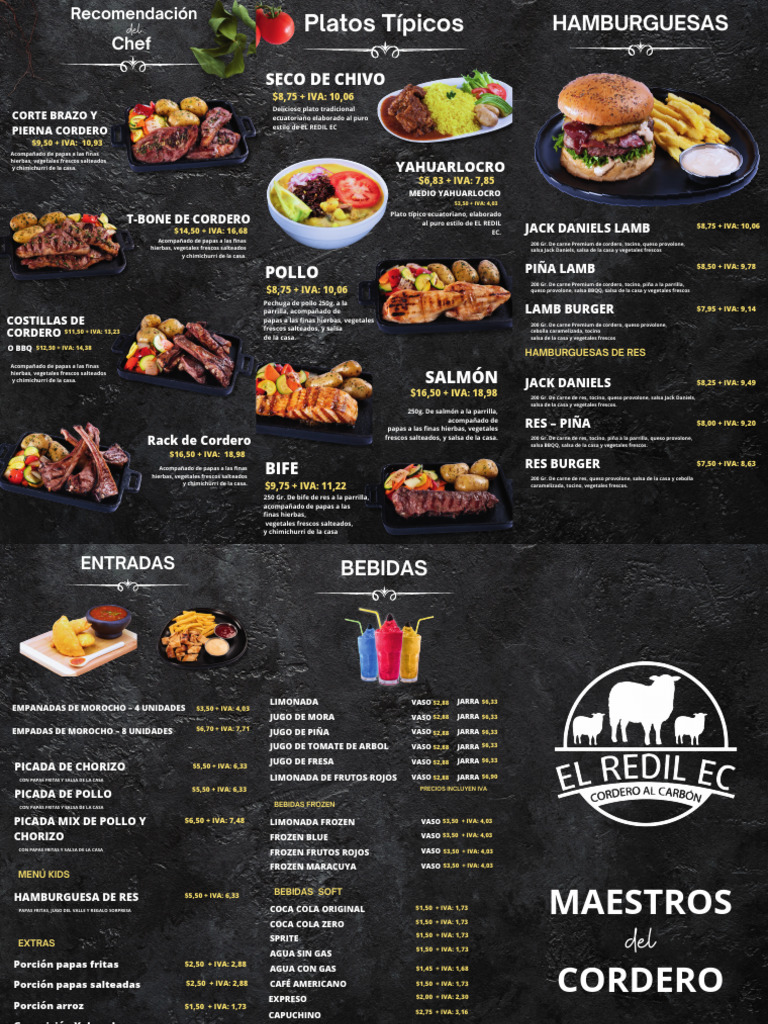 Menu Redil-5 - 240704 - 104704 | PDF | Cocinando | Alimentos