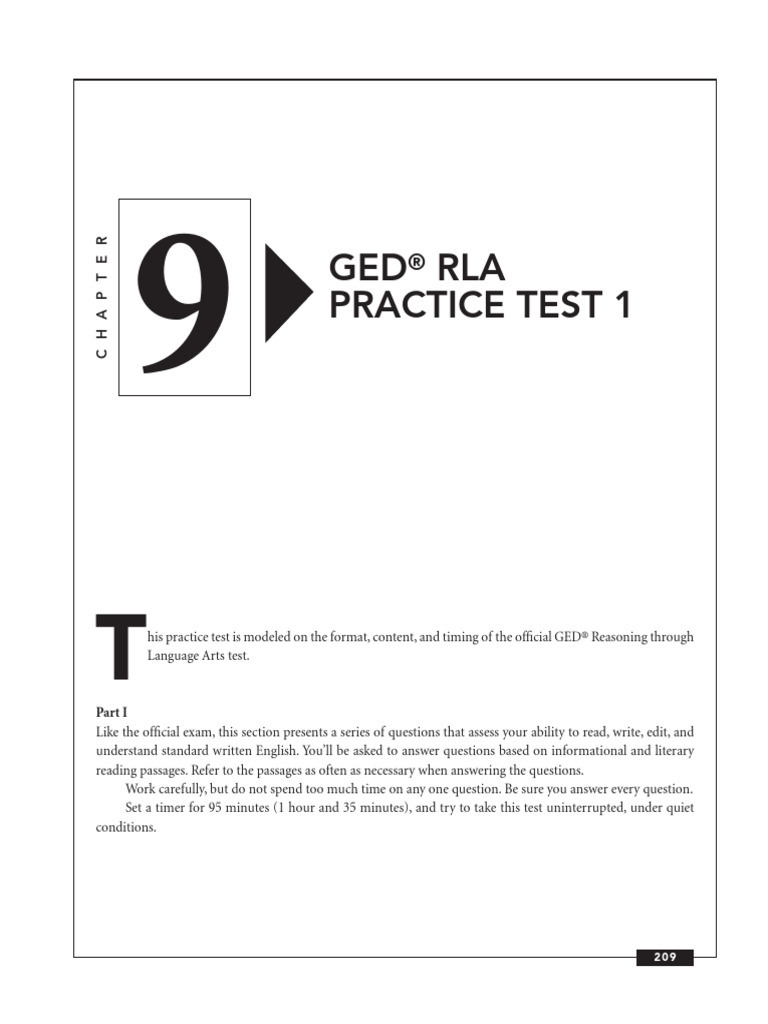 GED RLA practice test 1&2 | PDF