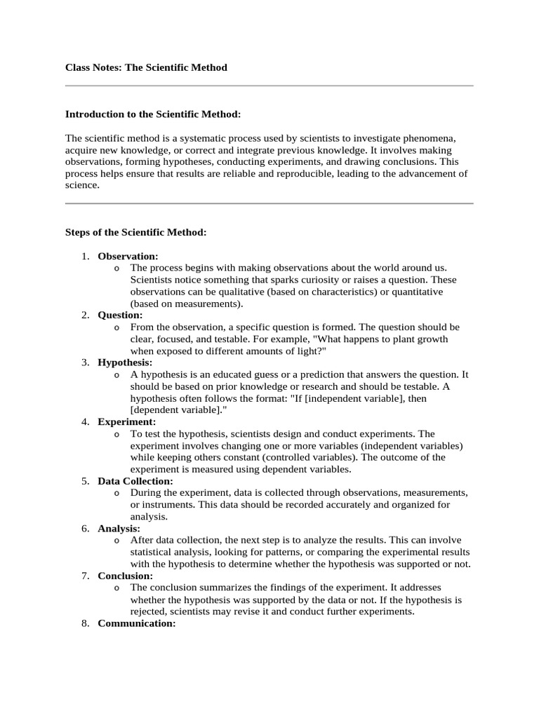 Understanding the Scientific Method | PDF | Experiment | Scientific Method