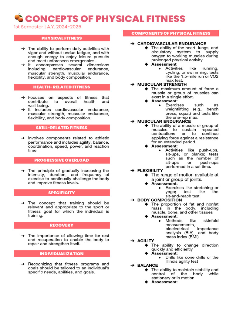 Understanding Physical Fitness Concepts | PDF | Strength Training ...