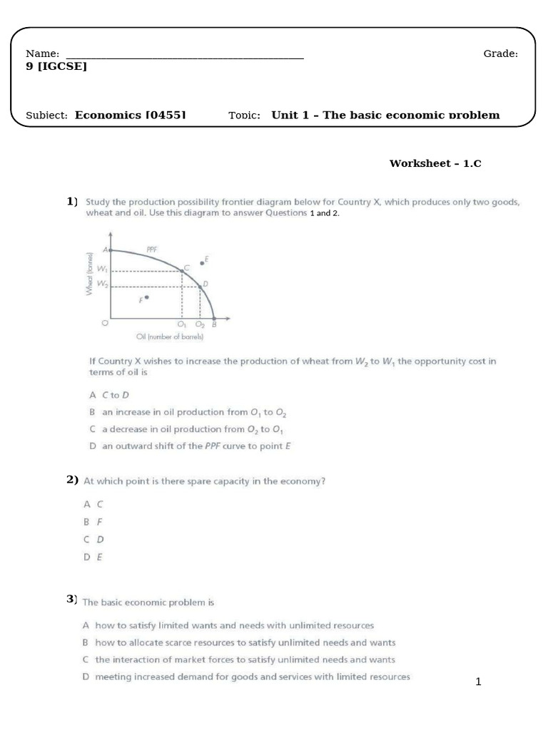 Worksheet 1.C | PDF