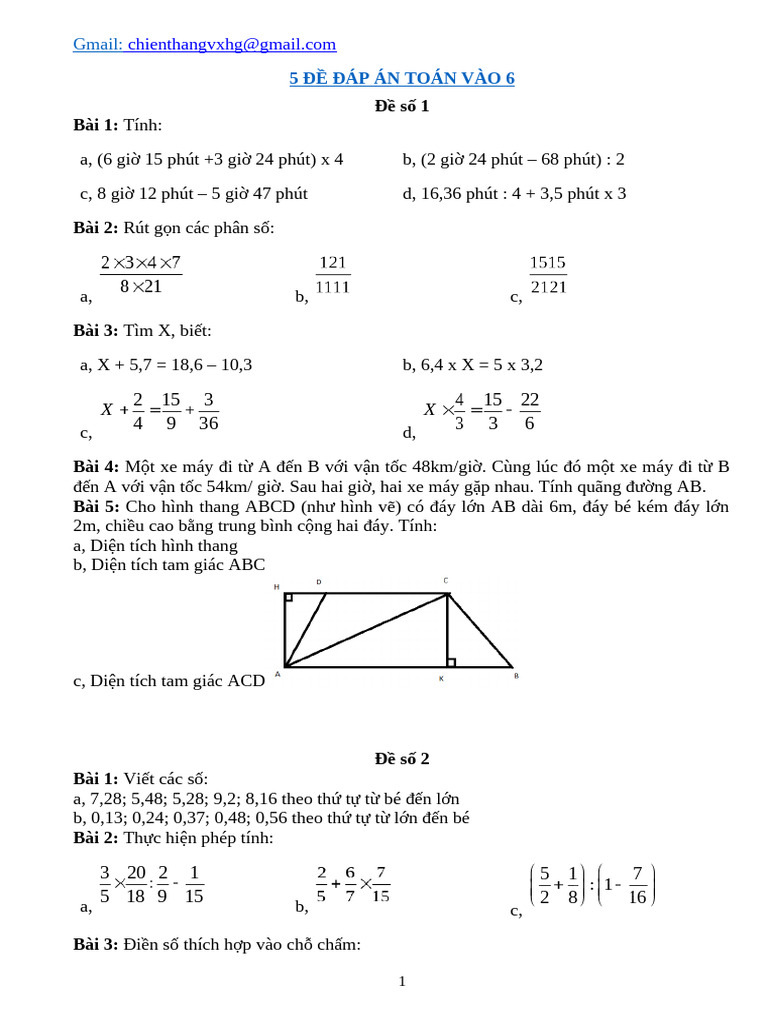 5 de Dap An Toan Vao 6 | PDF
