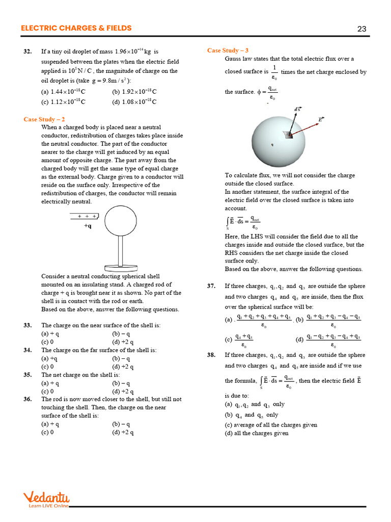 Electric Charges and Feilds | PDF | Electric Field | Sphere