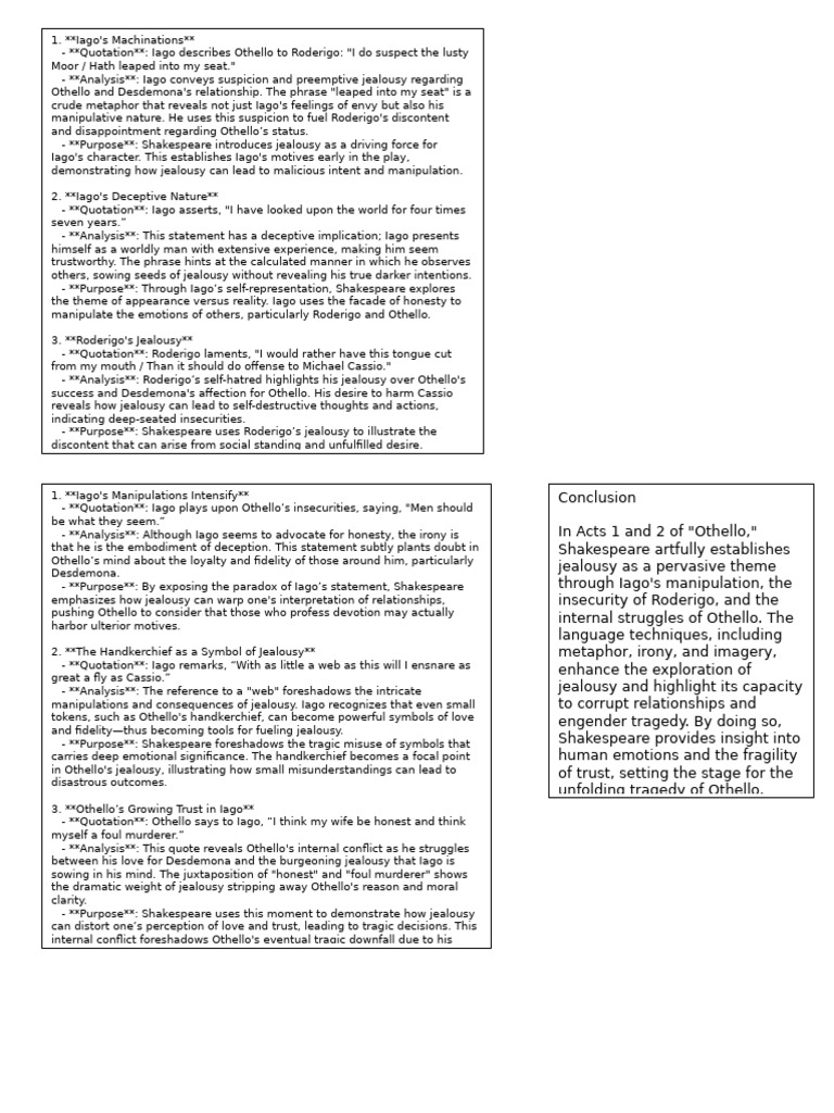 Jealousy in Othello: Iago's Influence | PDF | Iago | Othello