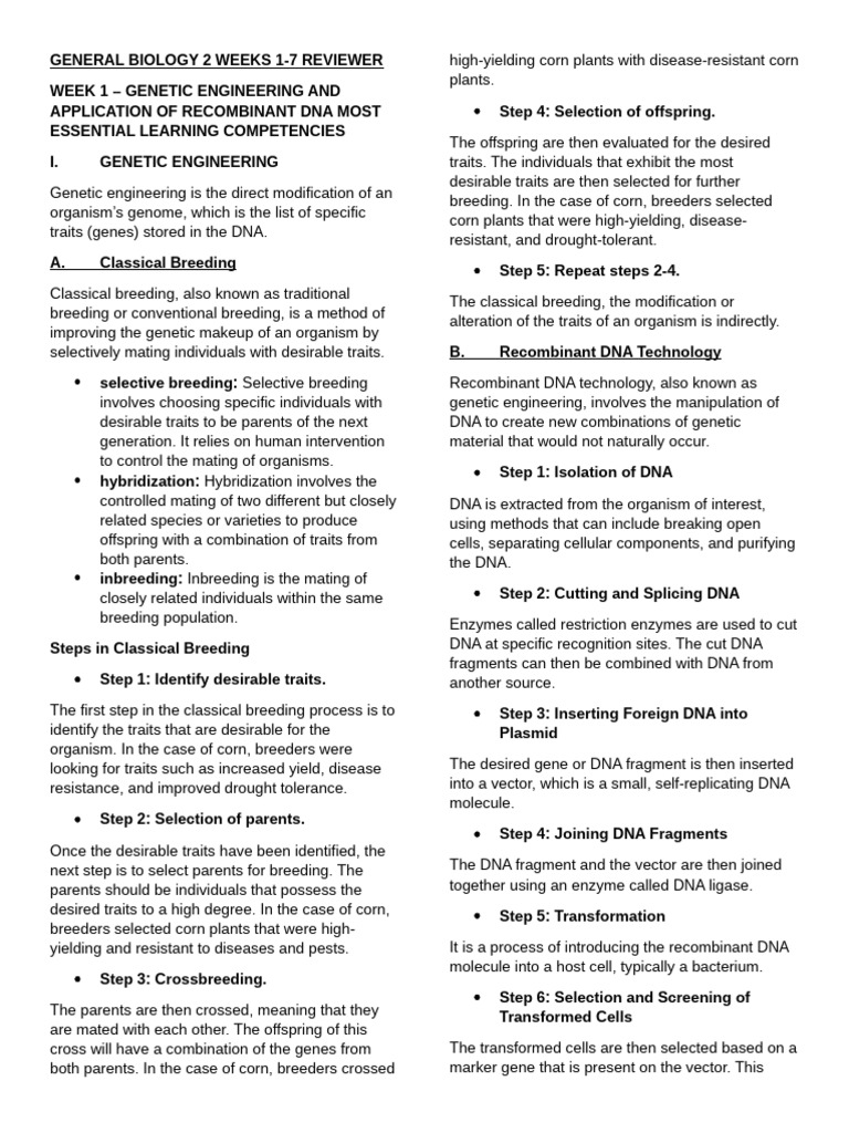 HandoutReviewerInGB 2 WK1 7 GCF | PDF | Natural Selection | Plant Breeding