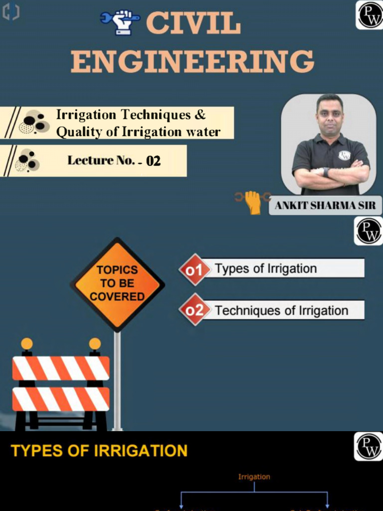 Irrigation Techniques & Quality of Irrigation Water 02 - Class Notes ...