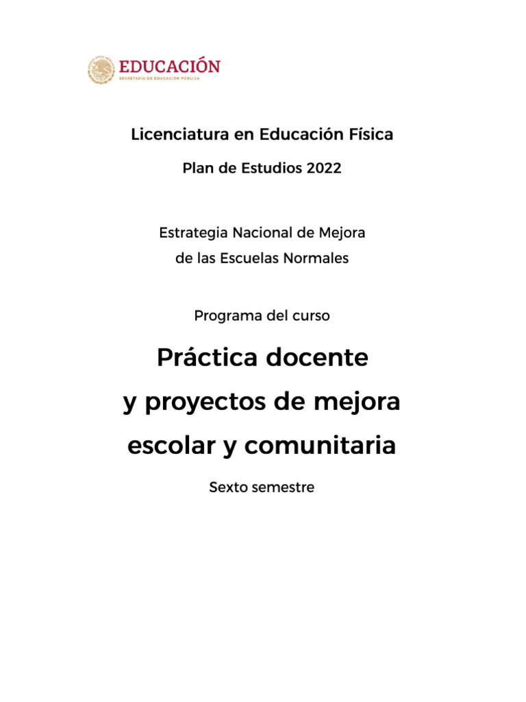 Práctica Docente y Proyectos de Mejora Escolar y Comunitaria. SEXTO ...