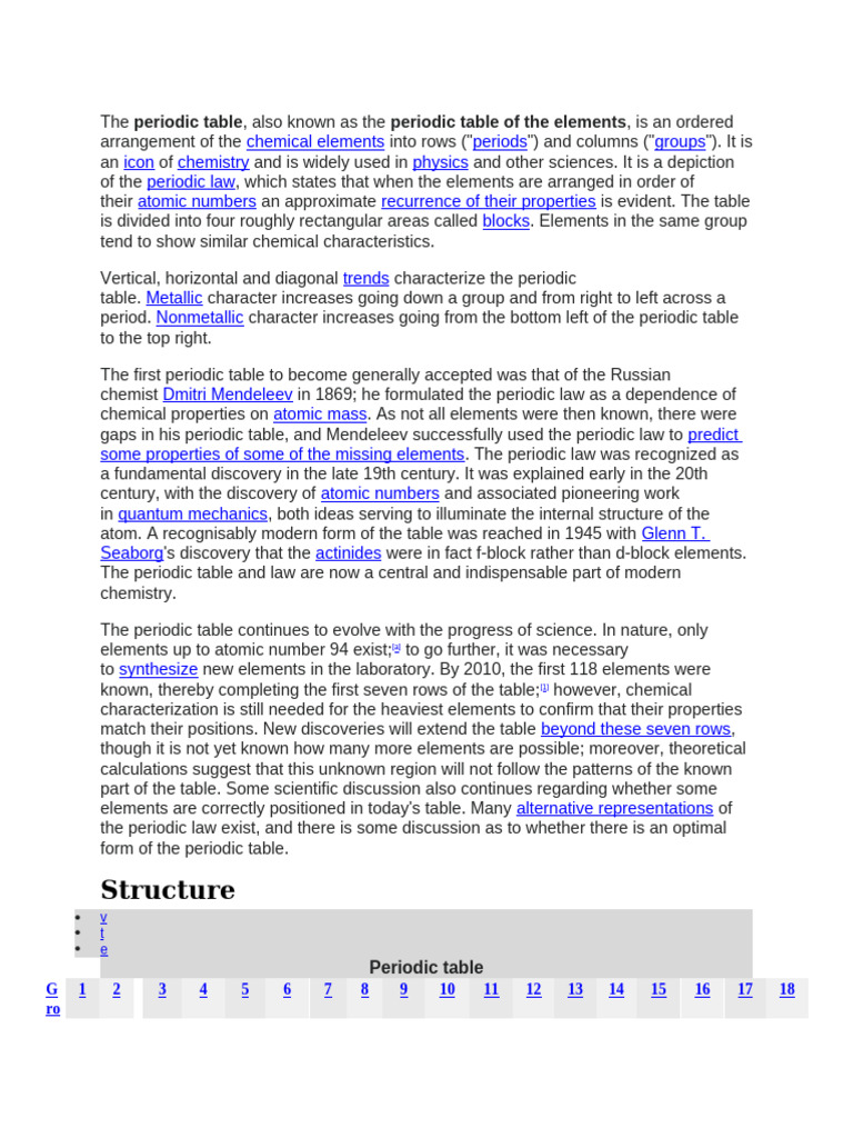 Periodic Table | PDF | Chemical Elements | Periodic Table