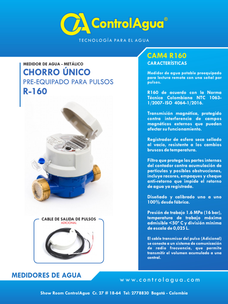 Medidor de Agua R160 con Pulsos Remotos | PDF