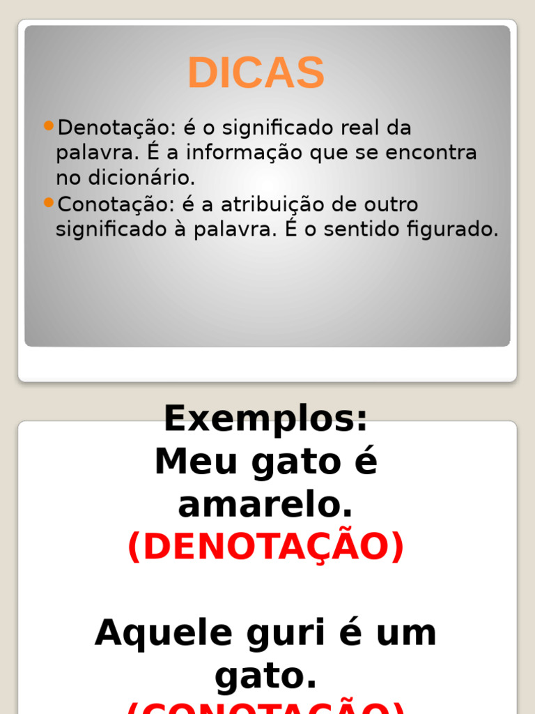 Denotação e Conotação: Definições e Exemplos | PDF