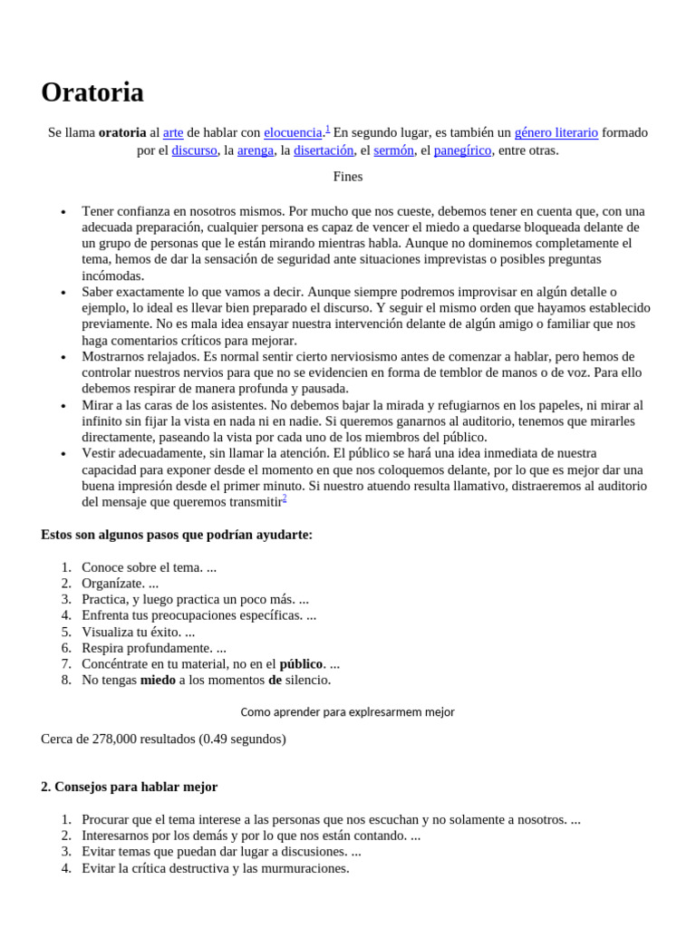 Técnicas para Mejorar tu Oratoria | PDF | Hablar en público