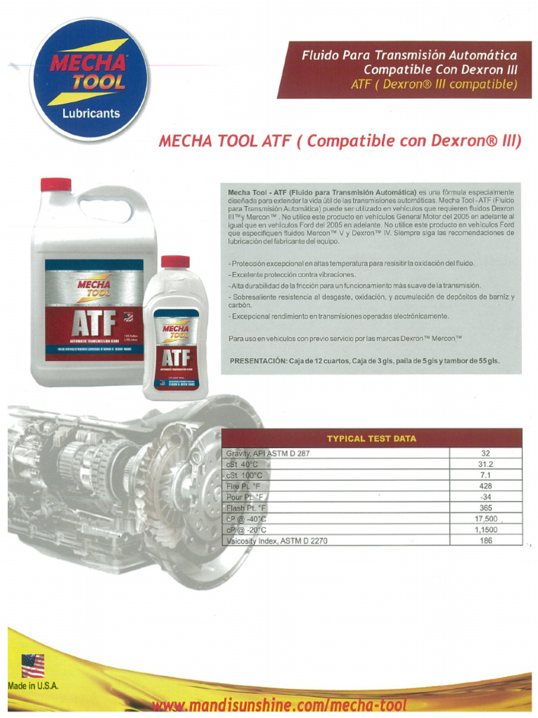 Ficha Tecnica Mecha Tool Atf | PDF