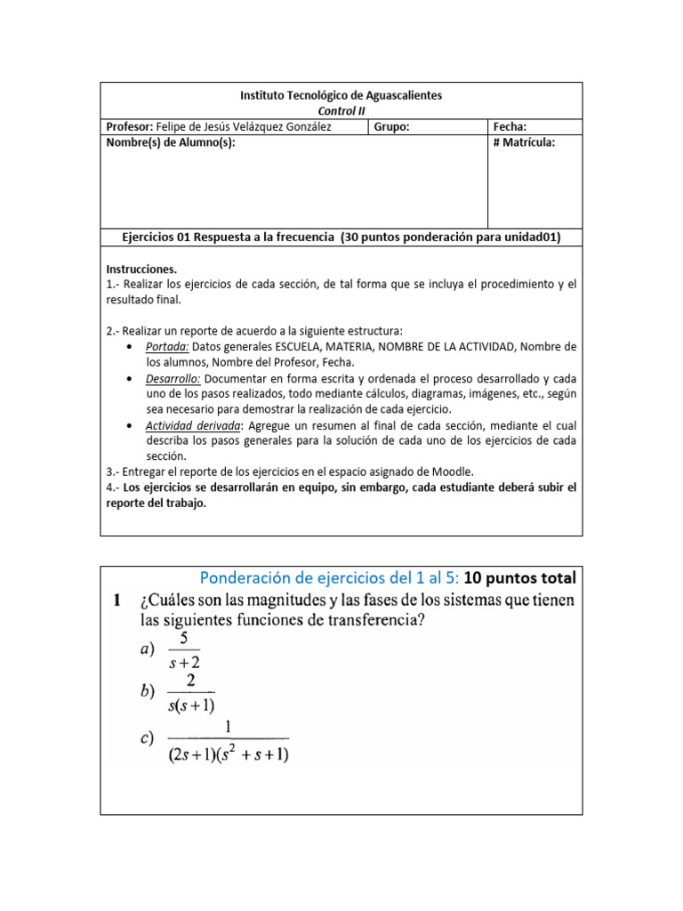 Ejercicios de Control II con MatLab | PDF