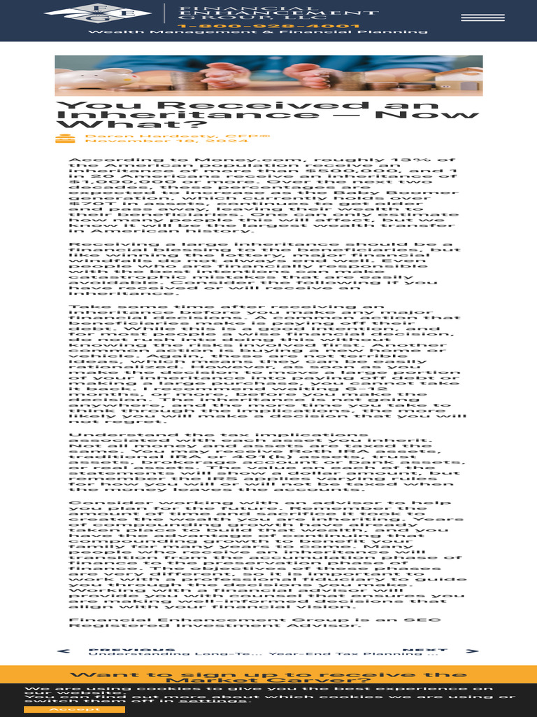 Received An Inheritance | PDF | Individual Retirement Account | Inheritance
