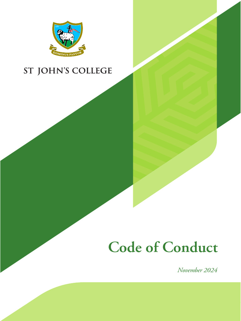 St John's College Code of Conduct 2024 | PDF | Hair | Teachers