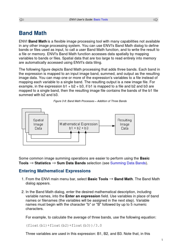An InDepth Guide to ENVI's Flexible Band Math Tool for Image Processing PDF Data Type