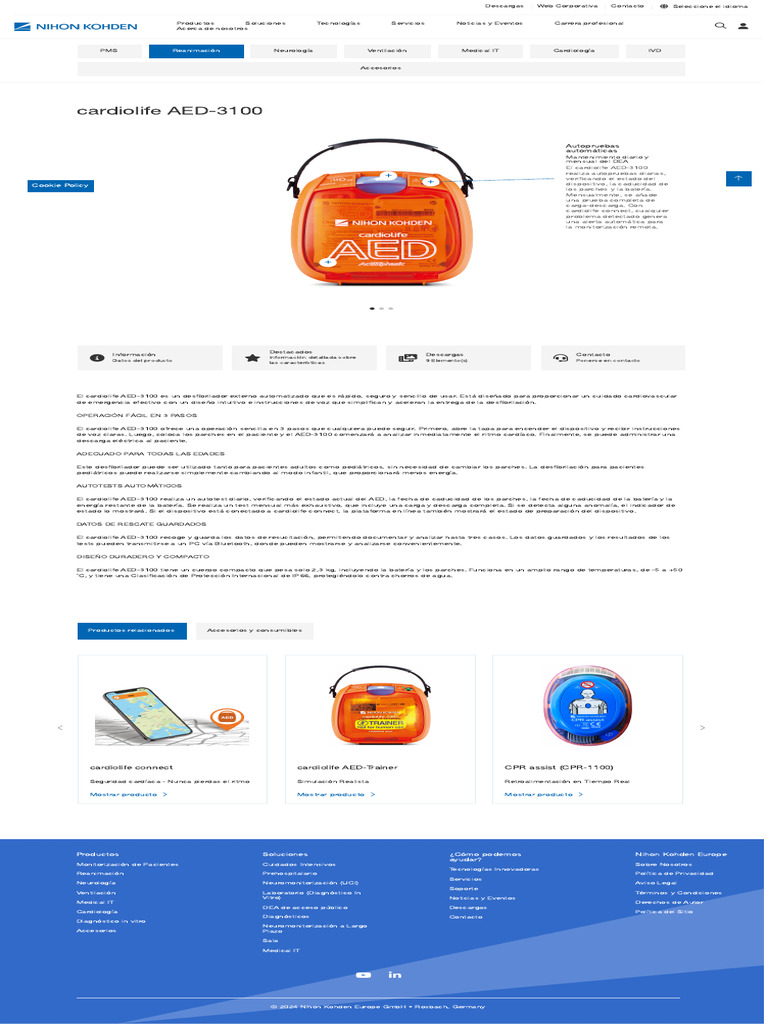 Desfibrilador AED-3100: Uso y Beneficios | PDF | Reanimación cardiopulmonar