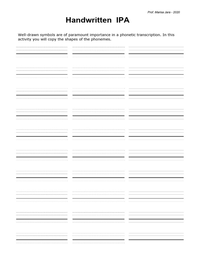 IPA Handwriting Practice Guide | PDF