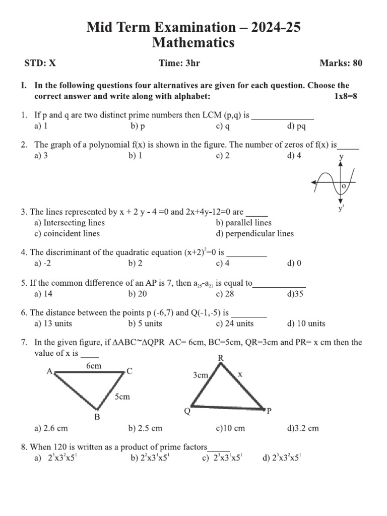 10th Mathematics 2 | PDF