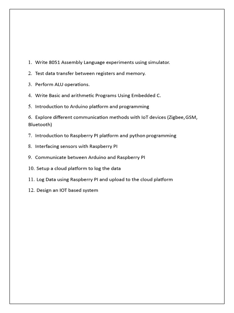 8051 Assembly Language Experiments | PDF | Arduino | Raspberry Pi