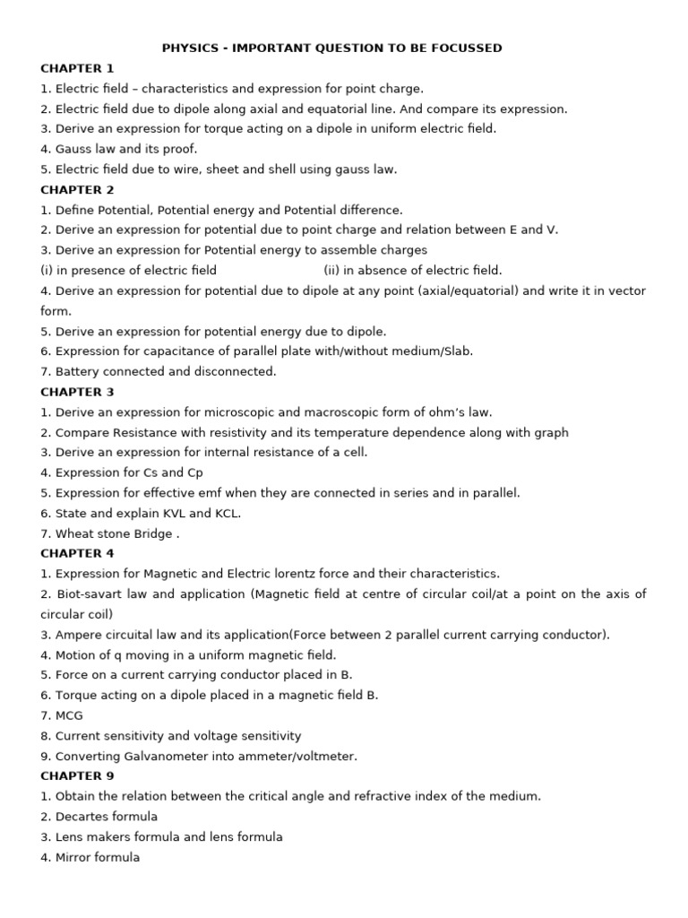 Key Physics Concepts and Formulas | PDF | Magnetic Field | Electron