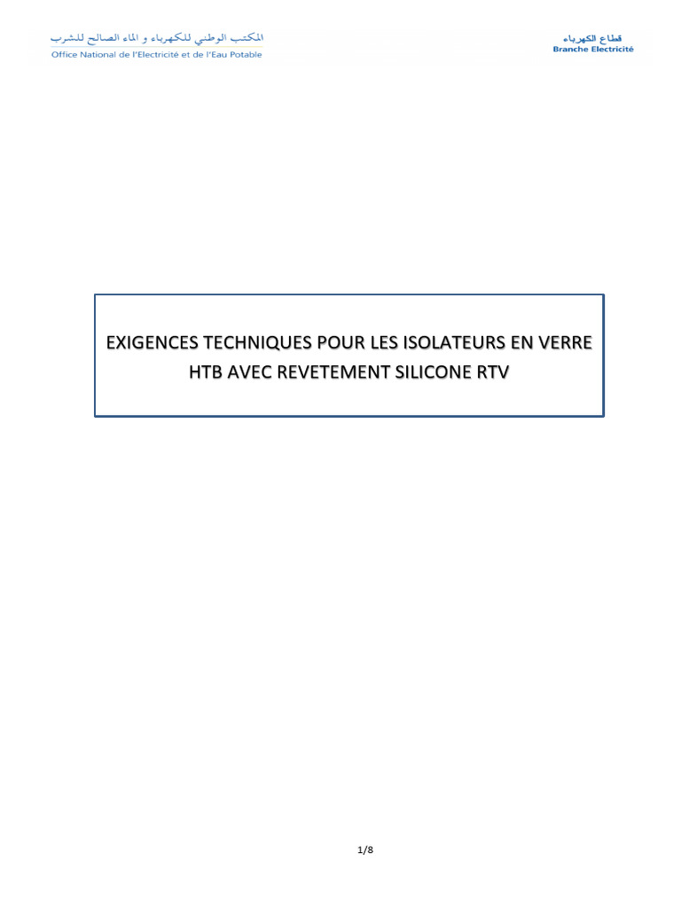 Exigences pour isolateurs en verre RTV | PDF | Isolateur (Électricité ...