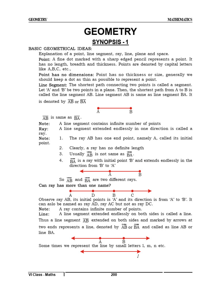 Geometry Basics for VI Class Students | PDF | Triangle | Angle