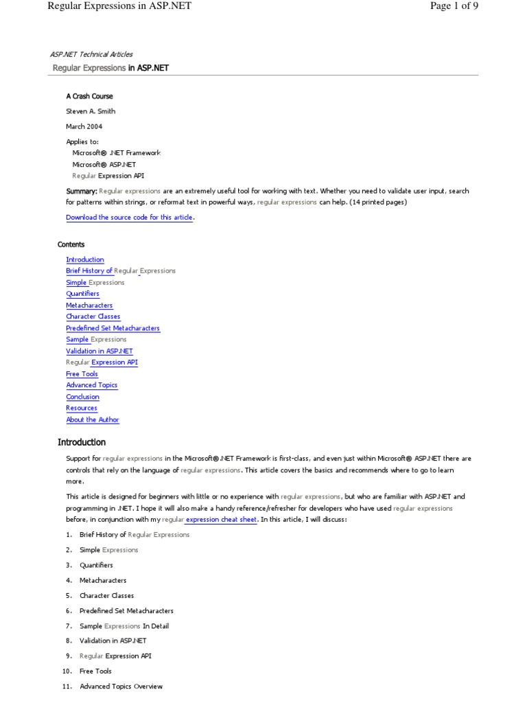 Regular Expressions | PDF | Regular Expression | Parsing