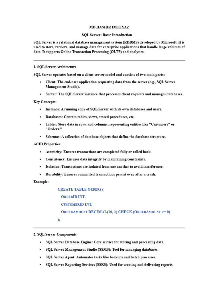 Sql Documentation Sql Documentation