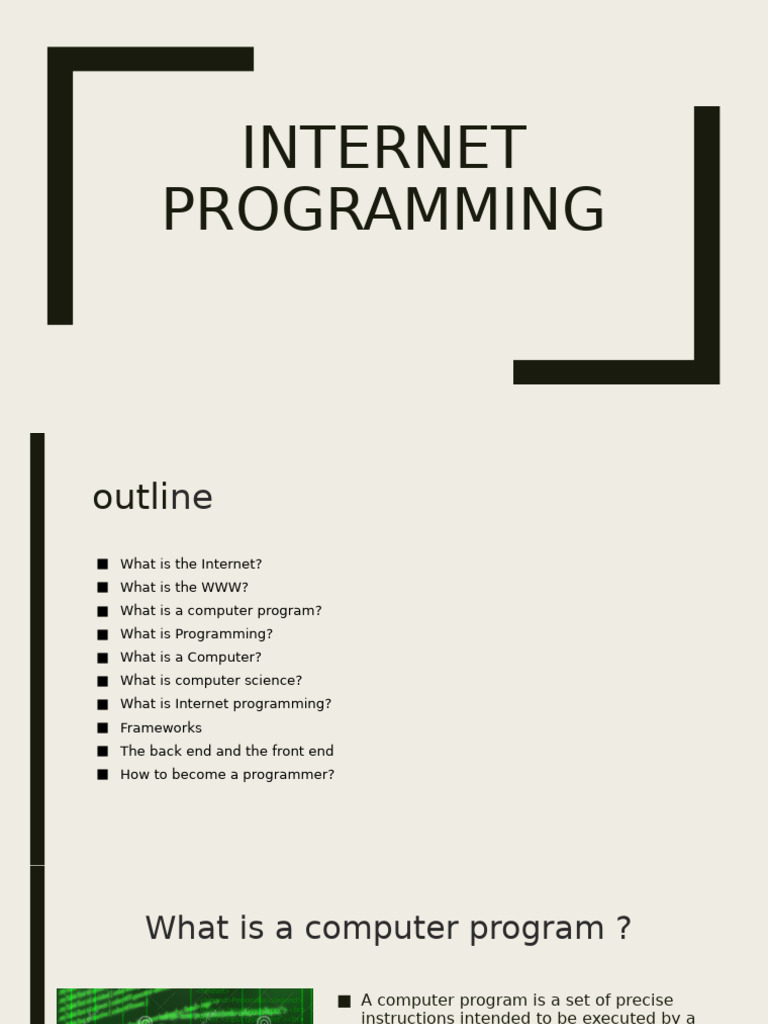 Introduction to Internet Programming | PDF | Computer Programming ...