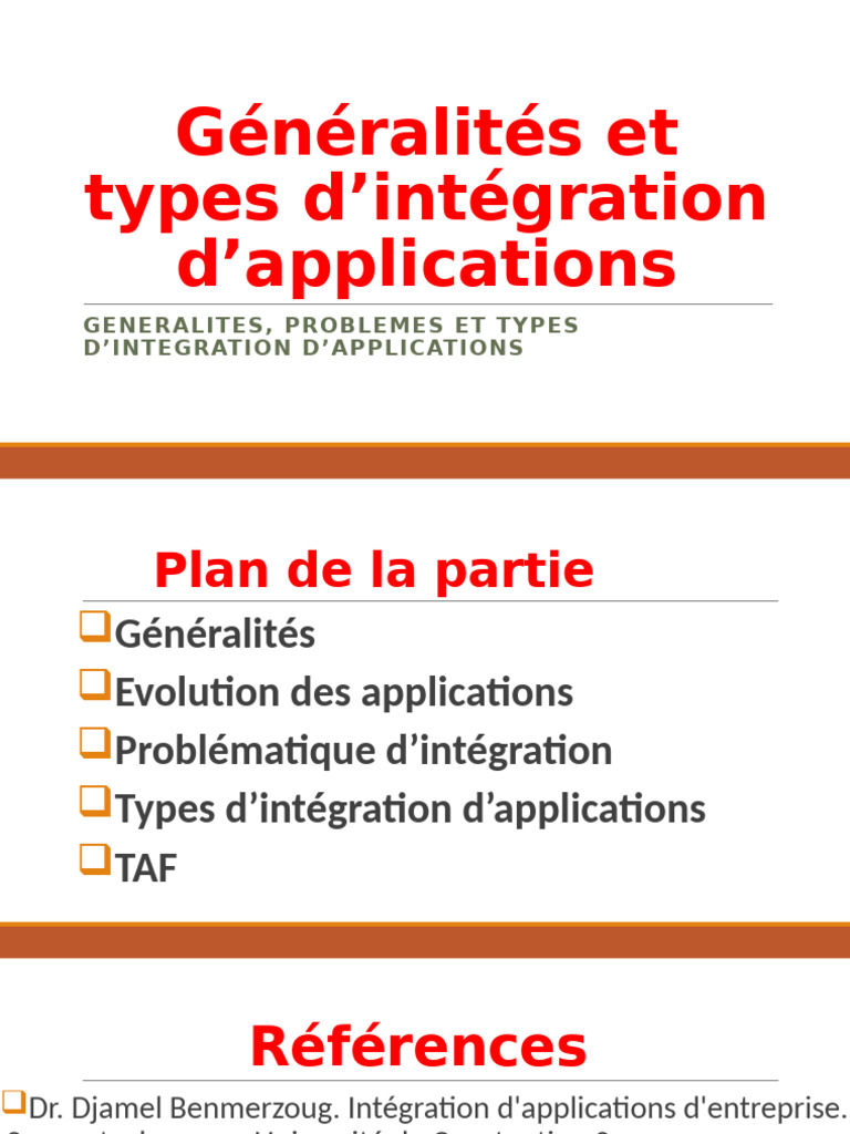 Intégration d'applications d'entreprise | PDF | Application | Service web