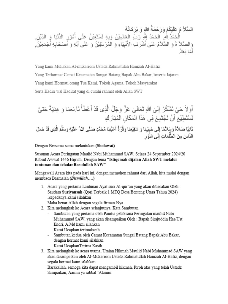 Peringatan Maulid Nabi Muhammad SAW | PDF
