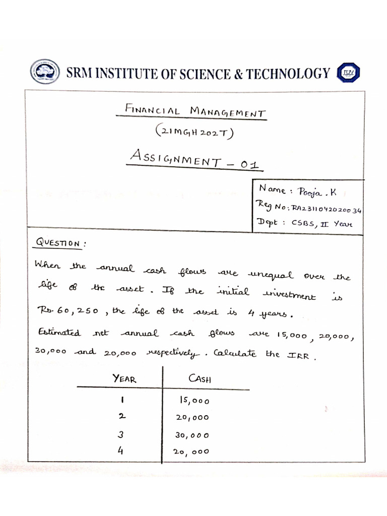 FM Assignment 1 | PDF