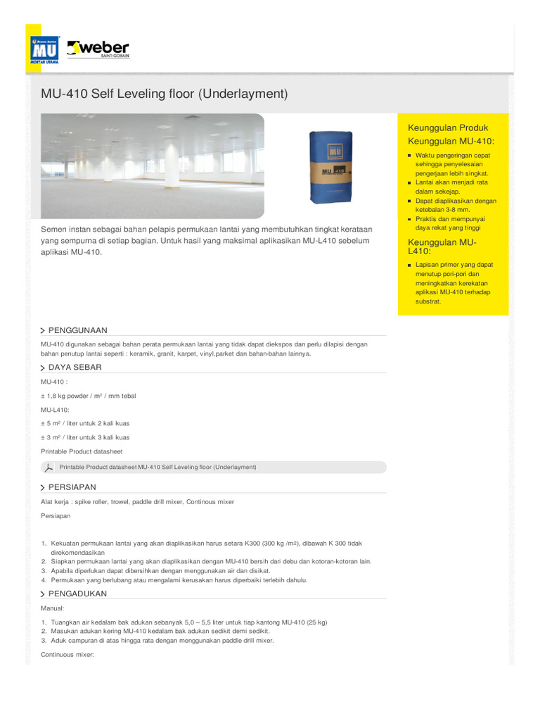 MU-410: Lantai Rata Cepat dan Praktis | PDF