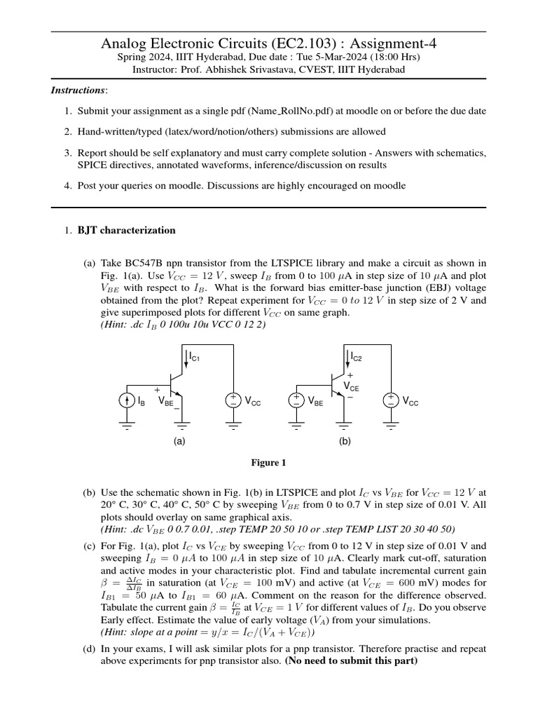 BJT Circuit Analysis Assignment 4 | PDF | Bipolar Junction Transistor ...