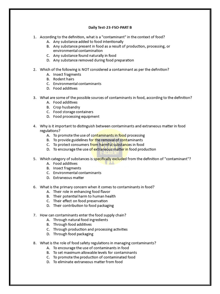 Understanding Food Contaminants and Safety | PDF | Foods | Food Safety