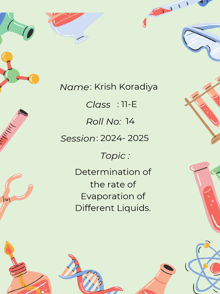 Rate of Evaporation of Liquids Study | PDF | Evaporation | Liquids