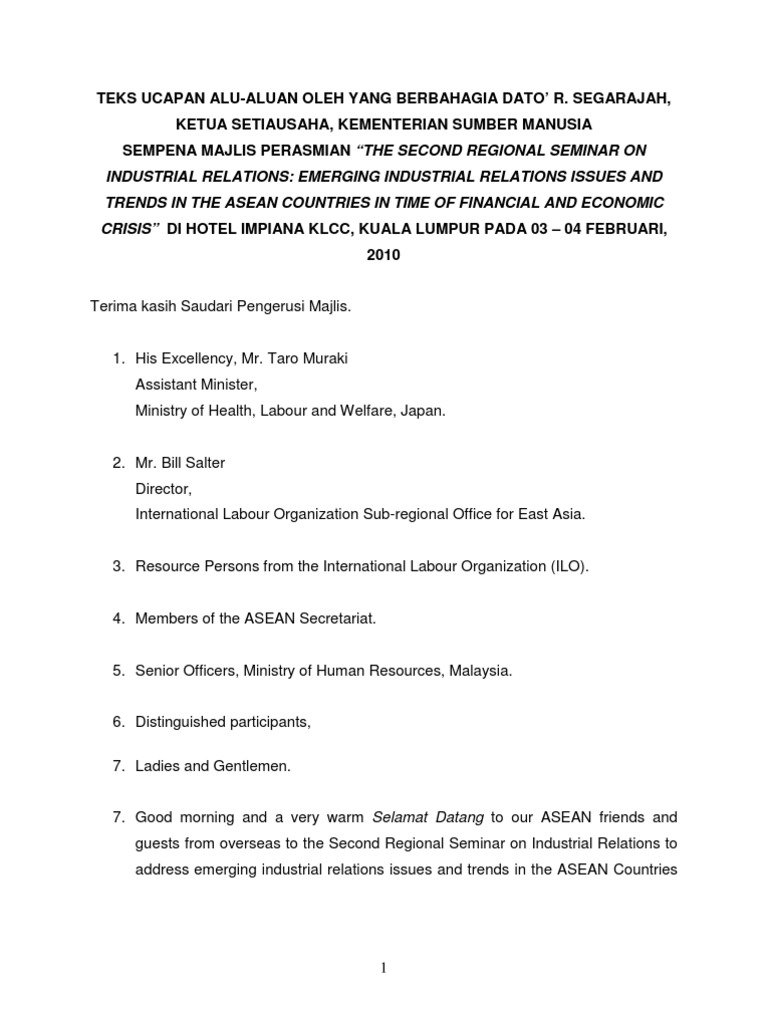 ucapan perpisahan 1 Association Of Southeast Asian 