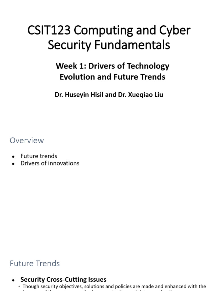 Week 1a - Drivers of Technology Evolution and Future Trends | PDF ...