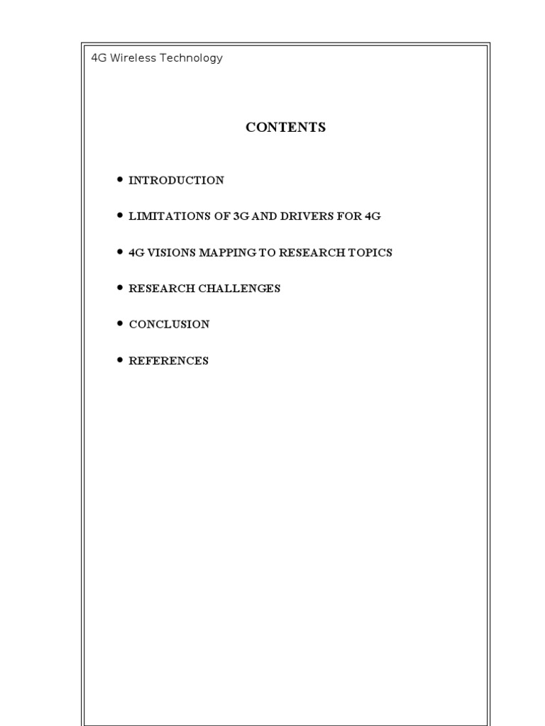 4g Wireless Technology | PDF | 4 G | 3 G