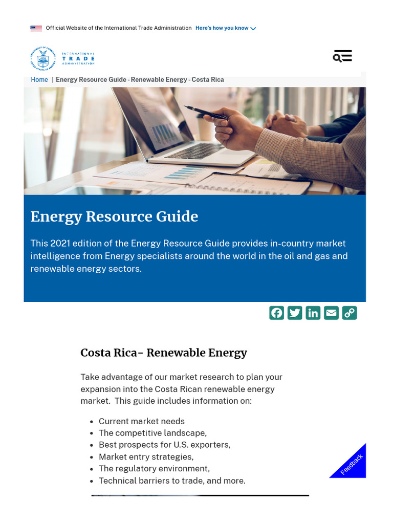 WWW Trade Gov Energy Resource Guide Renewable Energy Costa Rica# - Text ...