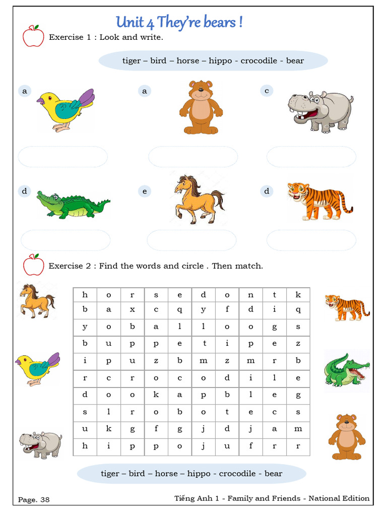 Animal Vocabulary Exercises for Kids | PDF | Zoology